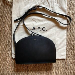A.P.C. Demi-Lune Bag Black Leather Half Moon